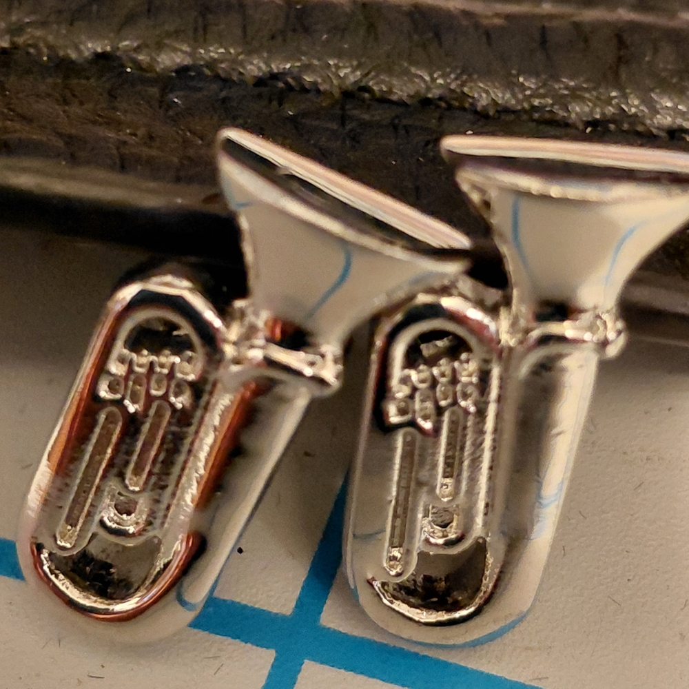 Silver Tuba Cufflinks